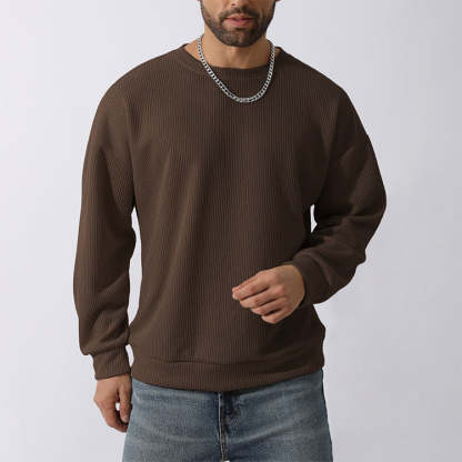 Men's Winter Sweater Loose Round Neck Thickened Sweater-tidenox