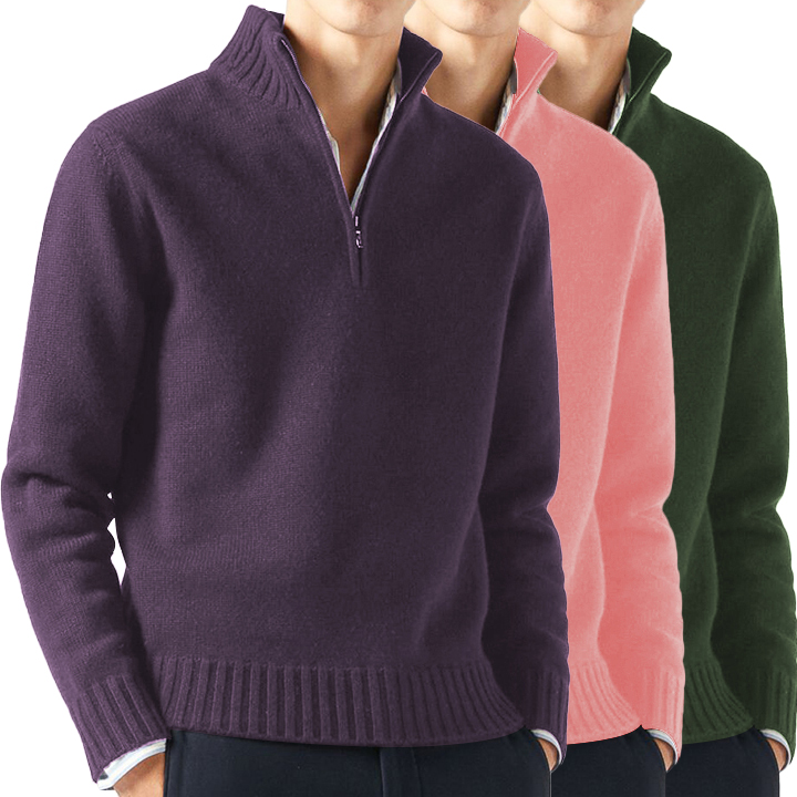 Men's Lapel Knitted Cashmere Sweater Cardigan-tidenox