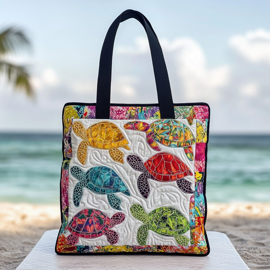 Turtle Quilted Tote Bag NCU0VT203-tidenox
