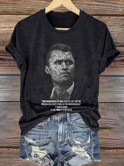 Retro  A True Patriot The Greatness Of Our Nation Lies In The Power And Potential Of Its Individuals Print T-Shirt-tidenox