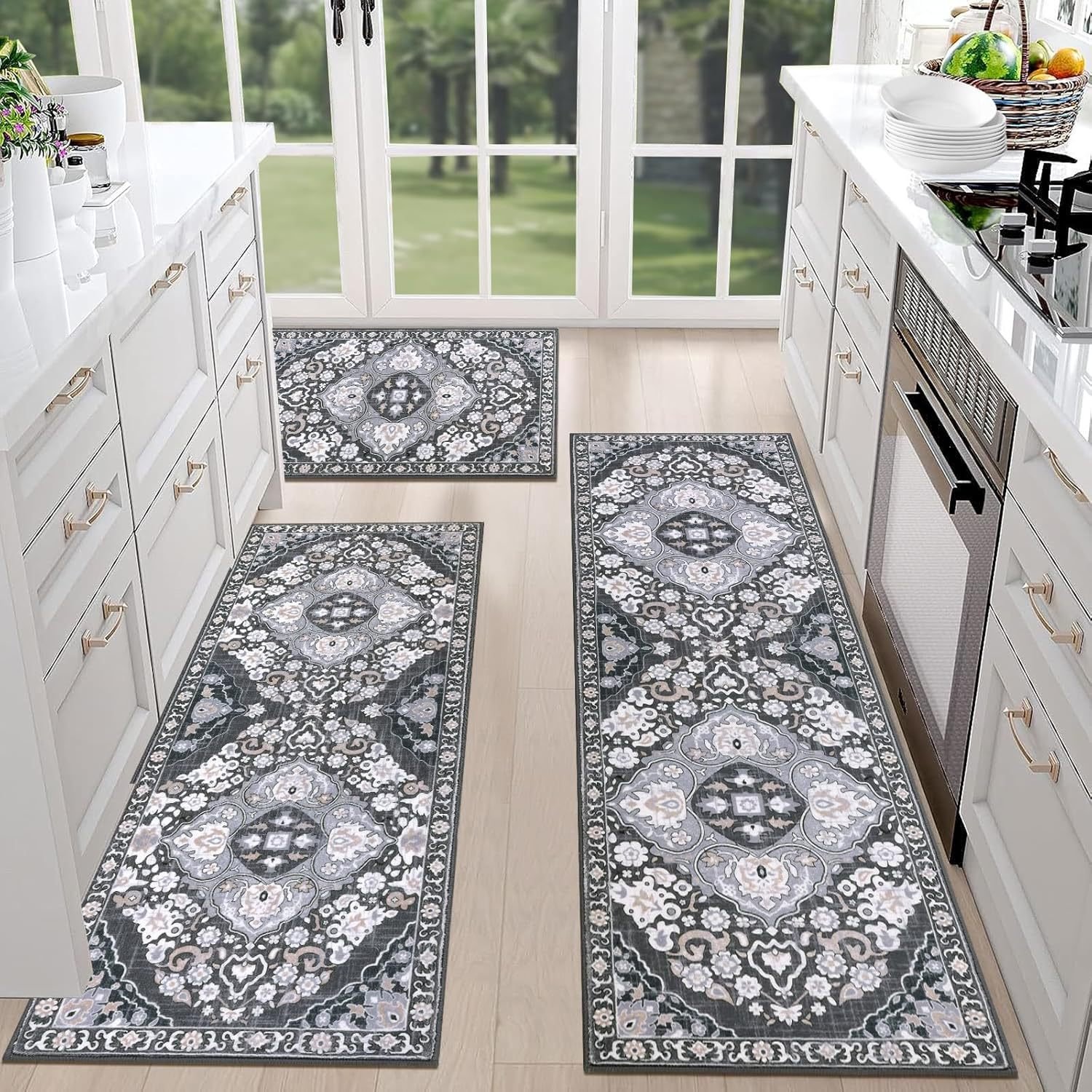 💖💖Boho Washable Kitchen Rugs Sets of 3 - Non Slip Kitchen Rugs