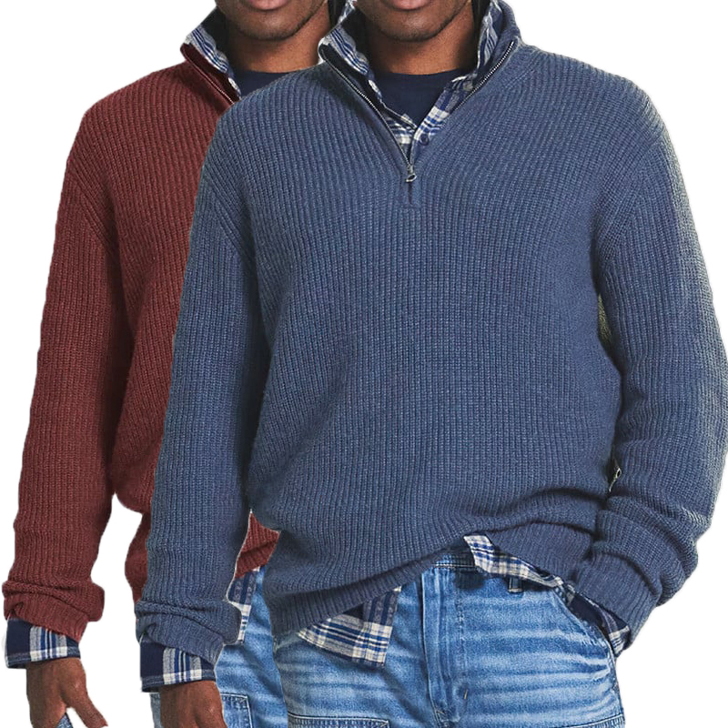 Men's Business Casual Zipper Sweatshirt-tidenox