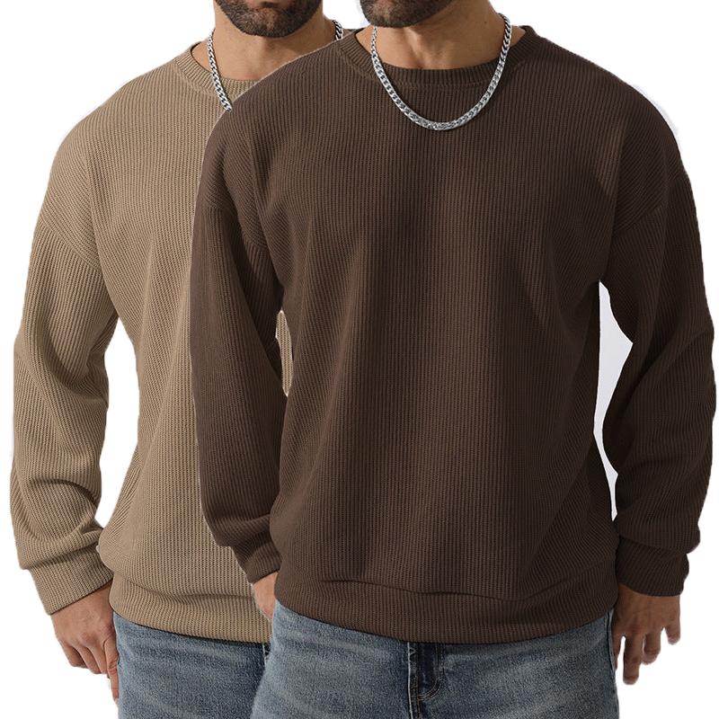 Men's Winter Sweater Loose Round Neck Thickened Sweater-tidenox