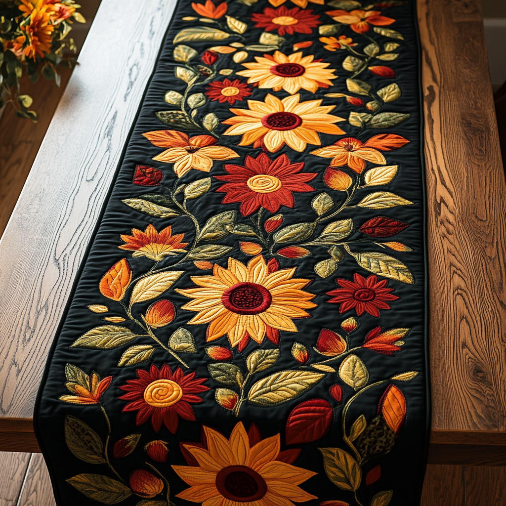 Autumn Sunflower Quilted Table Runner NCU0DV507-tidenox