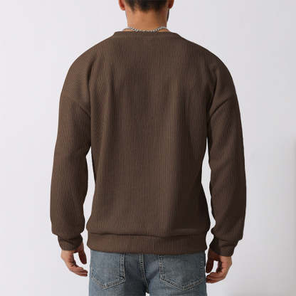 Men's Winter Sweater Loose Round Neck Thickened Sweater-tidenox