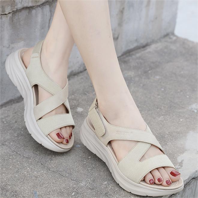 Mennee Women's Leisure Sports Comfortable Thick Soled Velcro Sandals-tidenox