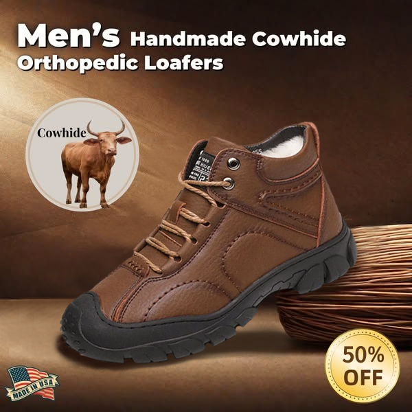 Men Orthopedic Snow Boots Plush Outdoor Ankle Winter Shoes-tidenox