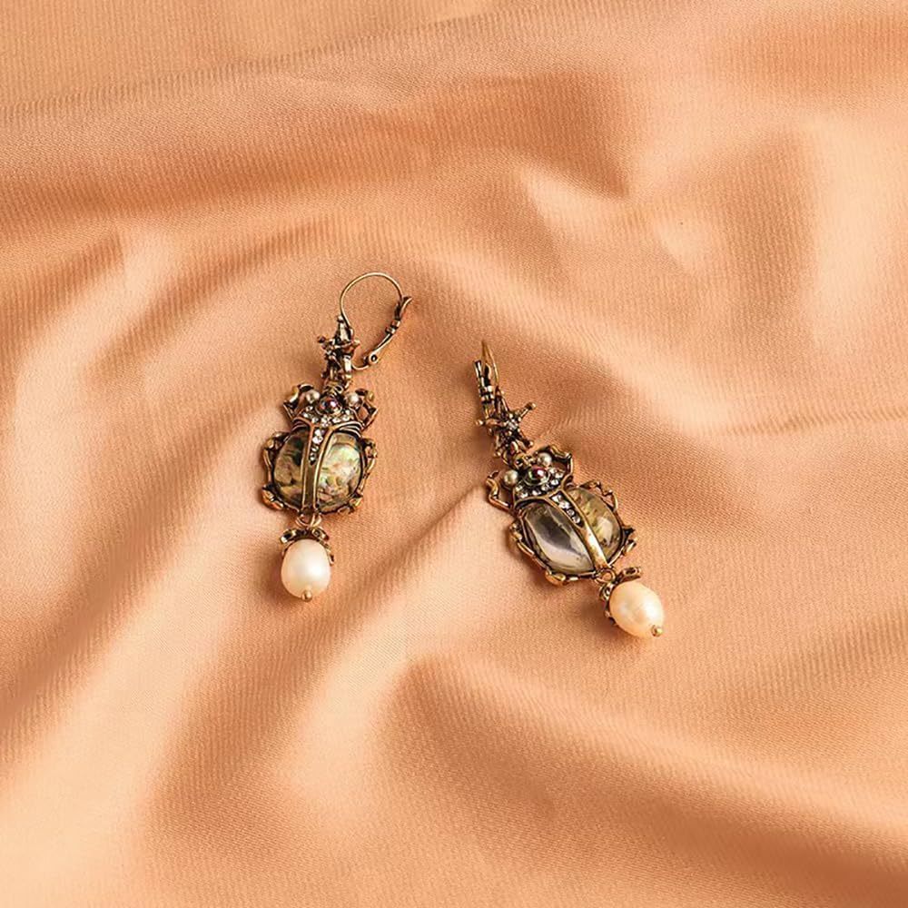 Vintage Beetle Bug Earrings-tidenox
