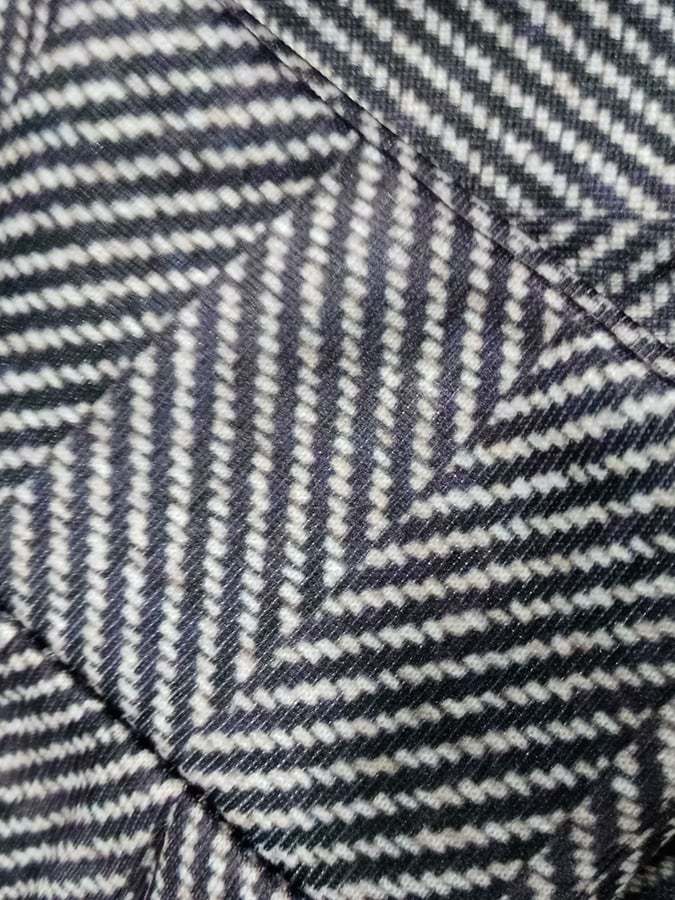 Men's Western Vintage Herringbone Print Design Stand Collar Button-Down Sweatshirt-tidenox