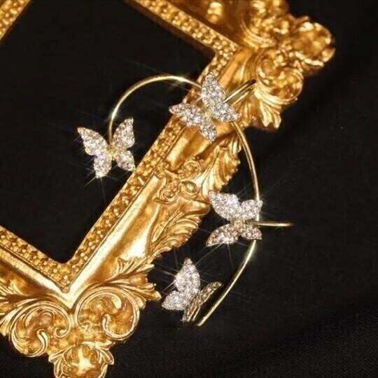 Zircon Butterfly Earrings-tidenox