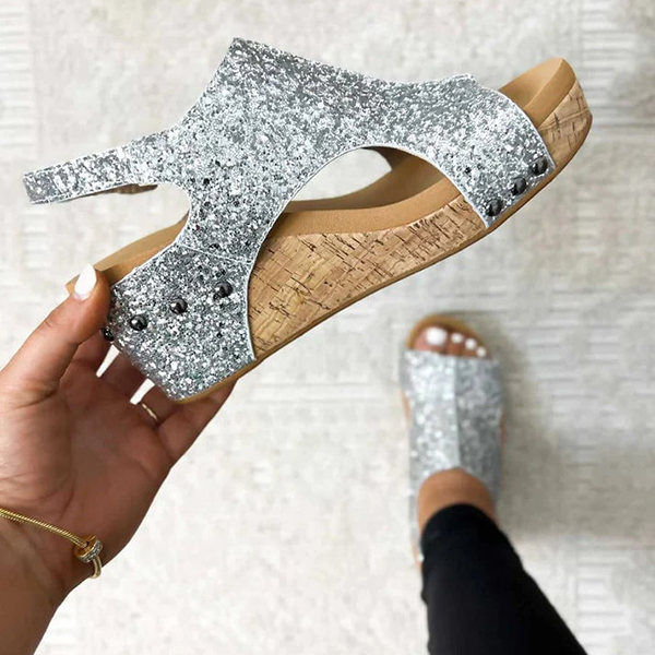 😍Last Day 50% OFF😍-Women's Brilliant Ankle Strap Wedge Sandals-tidenox
