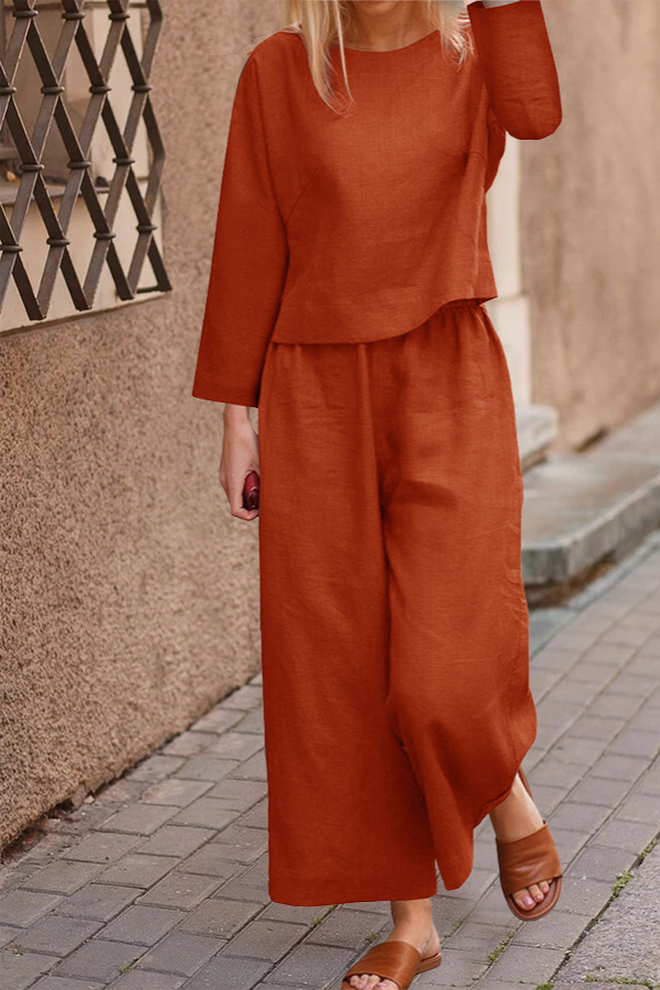Loose Solid Color Two-Piece Set-tidenox