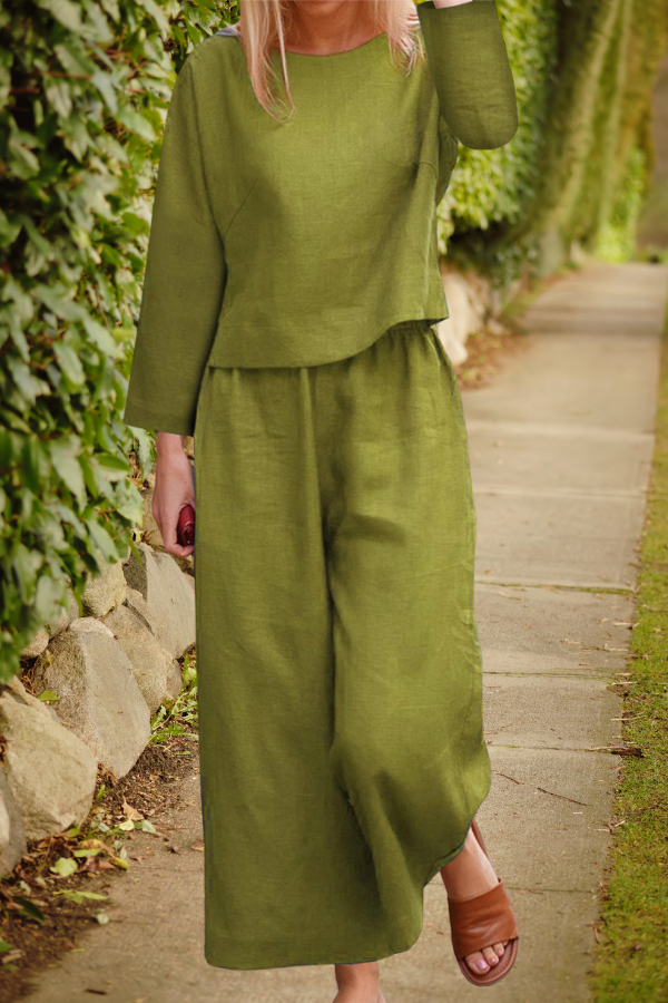 Loose Solid Color Two-Piece Set-tidenox