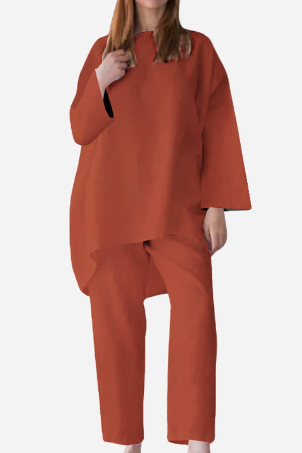 Everyday Fashion Loose Fit Two-Piece Matching Set-tidenox