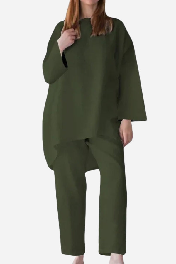 Everyday Fashion Loose Fit Two-Piece Matching Set-tidenox