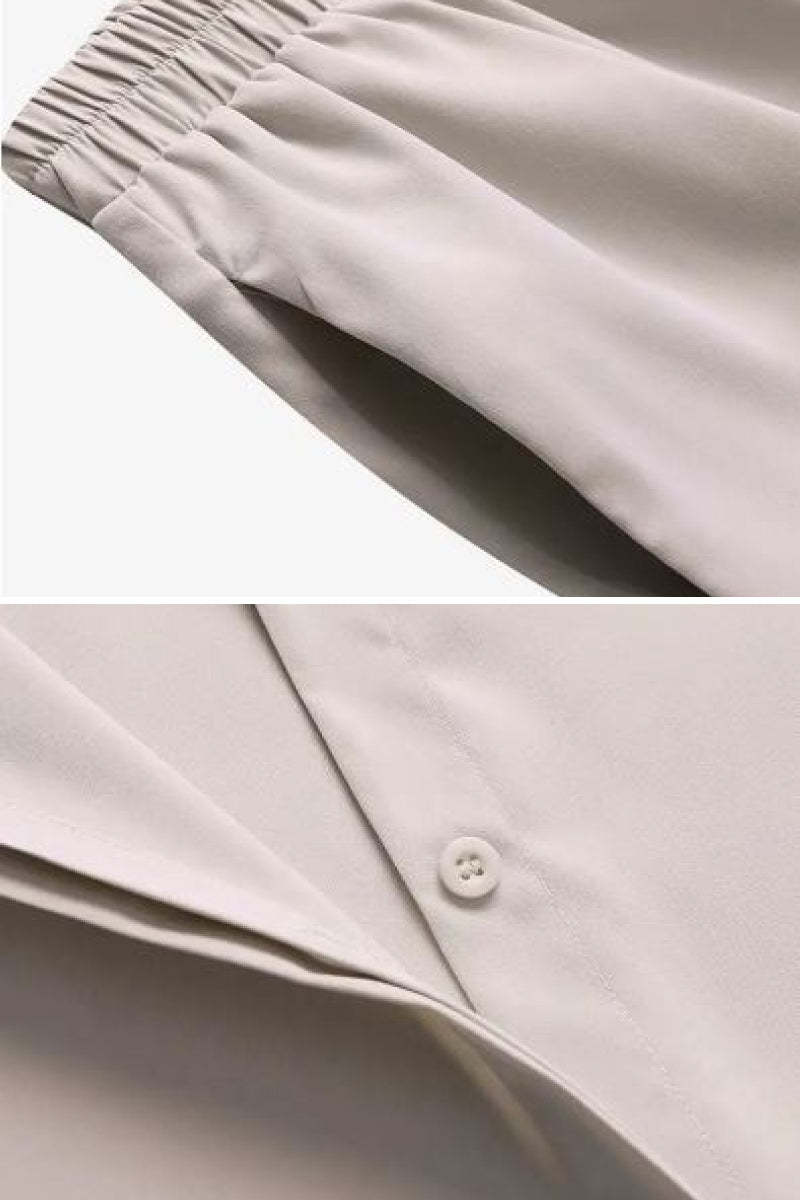 Relaxed Shirt & Trousers Two-Piece Set-tidenox