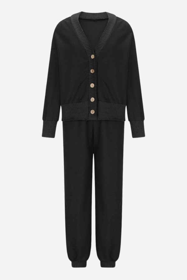 Two-Piece Knitwear Relaxed Co-Ord Set-tidenox