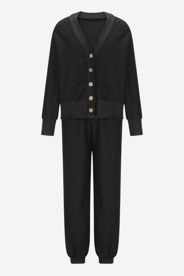 Two-Piece Knitwear Relaxed Co-Ord Set-tidenox