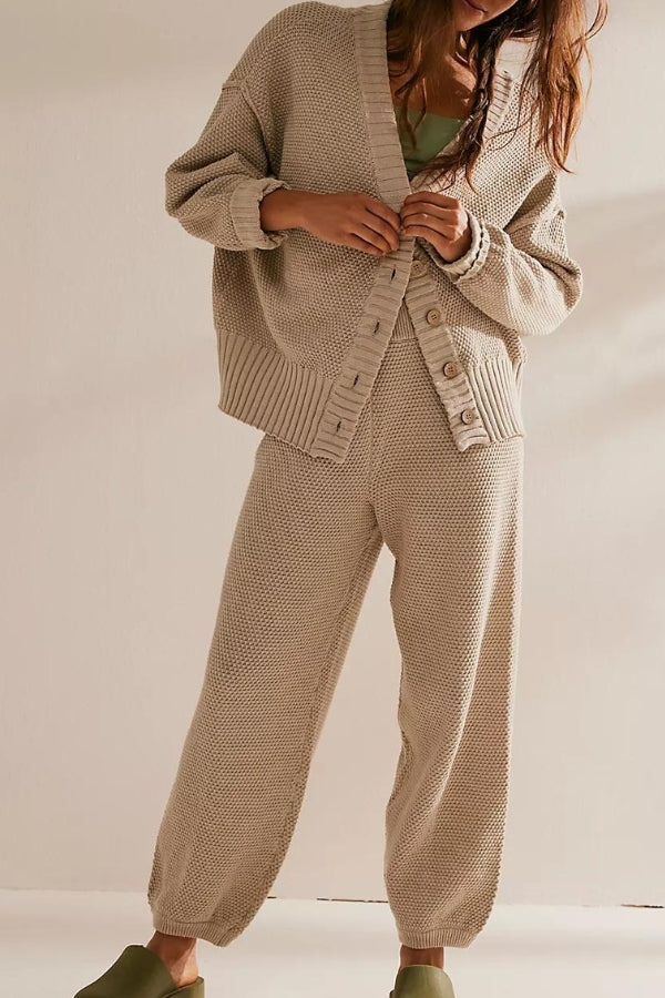 Two-Piece Knitwear Relaxed Co-Ord Set-tidenox