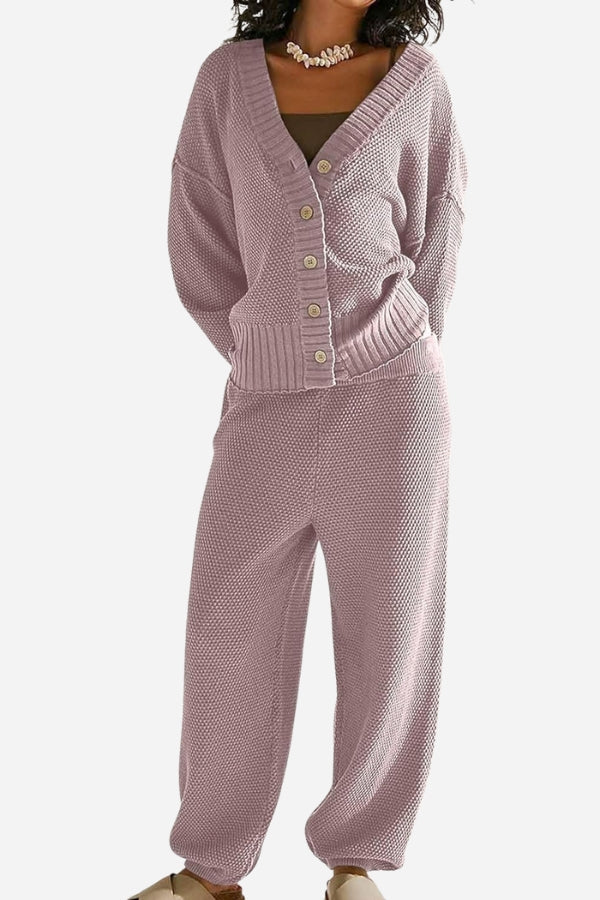 Two-Piece Knitwear Relaxed Co-Ord Set-tidenox