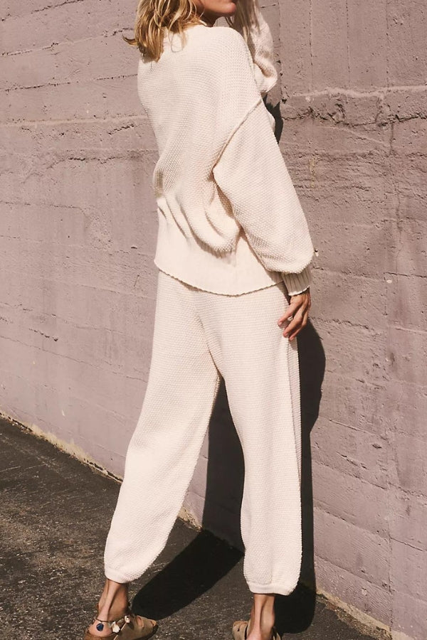Two-Piece Knitwear Relaxed Co-Ord Set-tidenox
