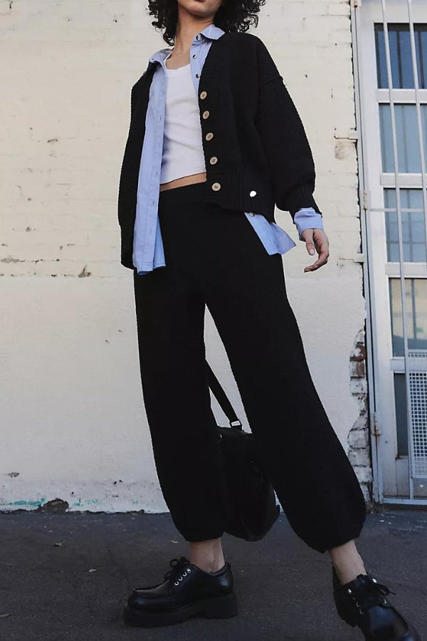 Two-Piece Knitwear Relaxed Co-Ord Set-tidenox