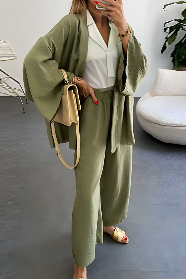 Chic Comfort Kimono Two-Piece Set-tidenox