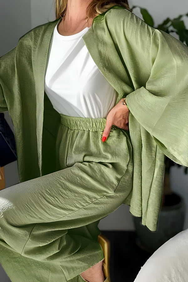 Chic Comfort Kimono Two-Piece Set-tidenox