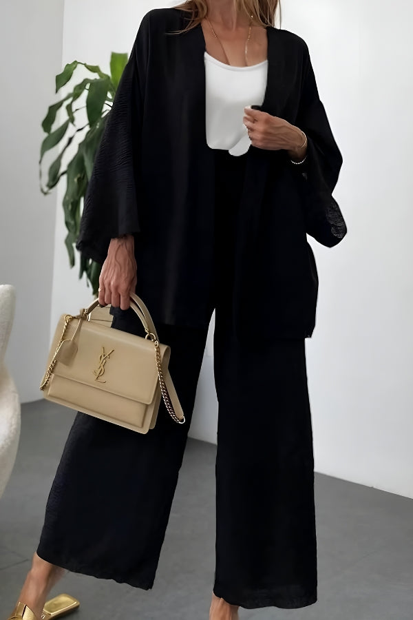 Chic Comfort Kimono Two-Piece Set-tidenox