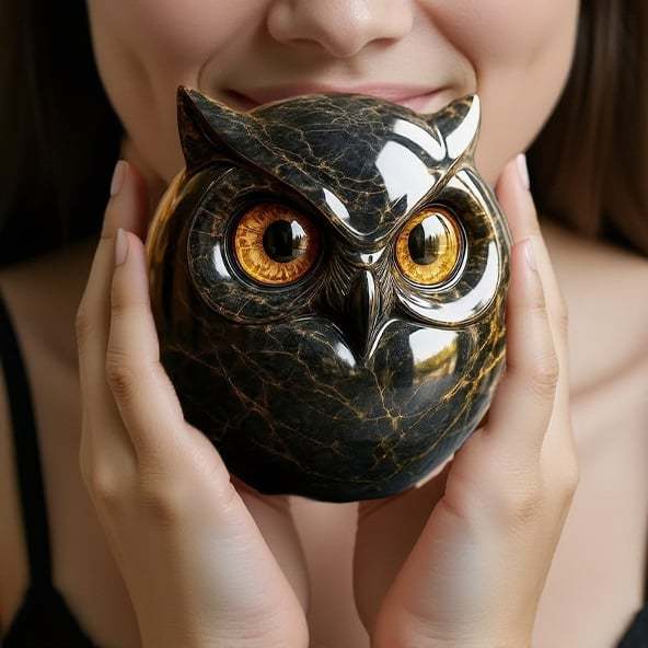 🦉Luxury Owl Stone Sculpture – Sophisticated Home Décor & Perfect Gift Piece 🖤✨🎁