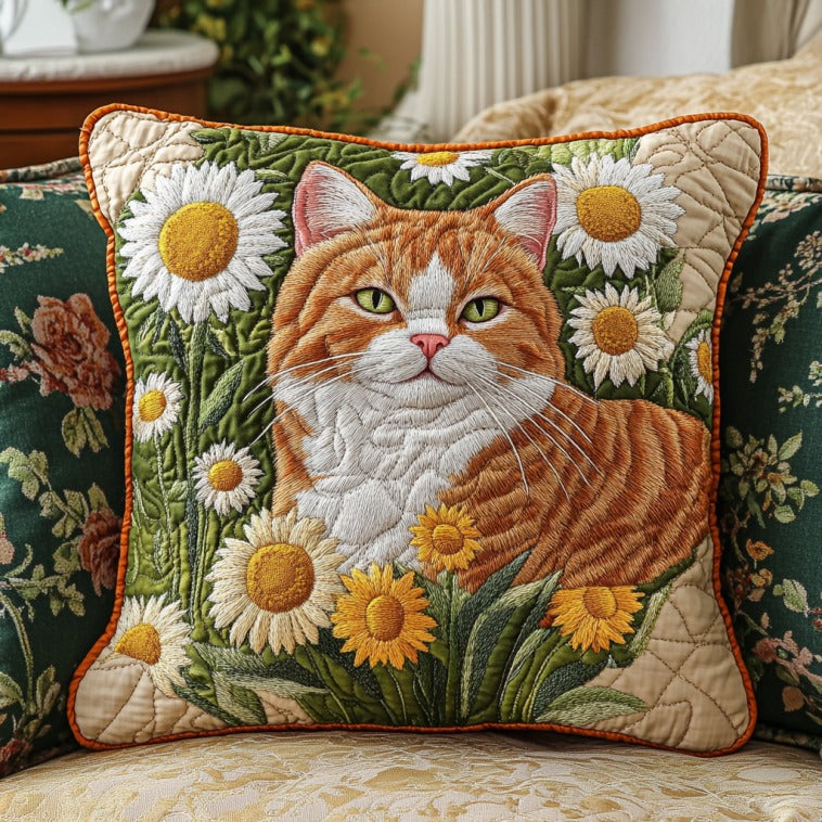 Cat And Daisies XR2210011CL Quilt Pillow Case-tidenox