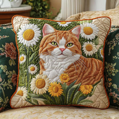 Cat And Daisies XR2210011CL Quilt Pillow Case-tidenox