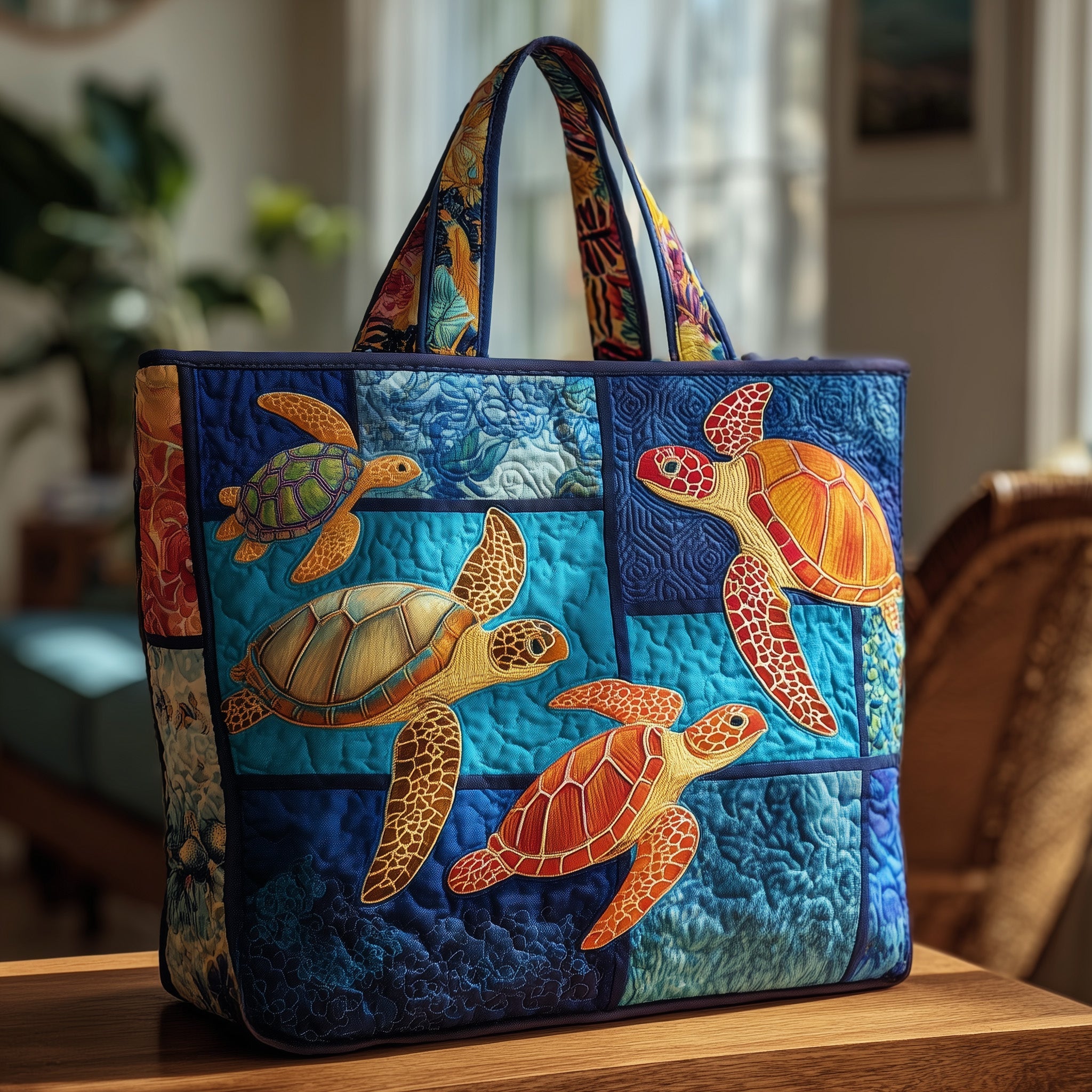 Turtle Quilted Tote Bag GFTOMA1803-tidenox