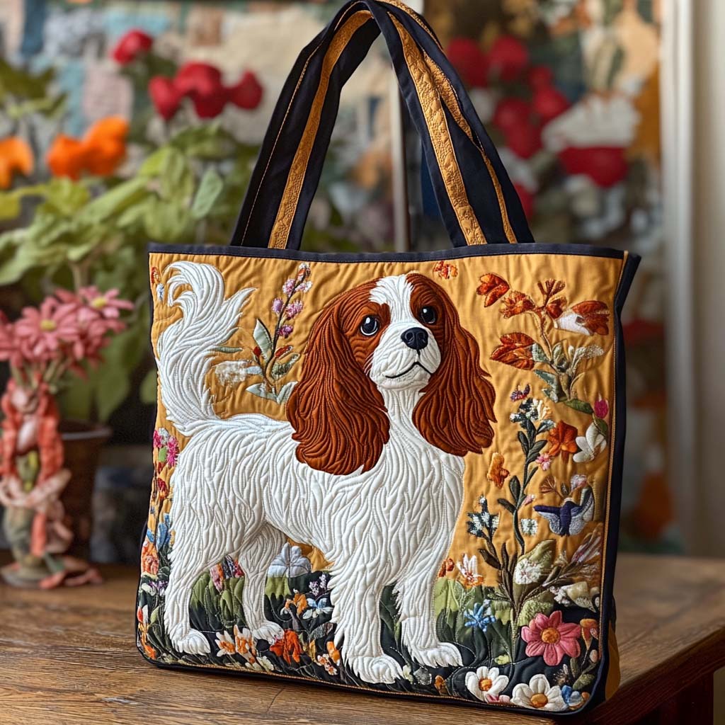 Cavalier Golden Bloom Quilted Tote Bag NCU0XD1155-tidenox