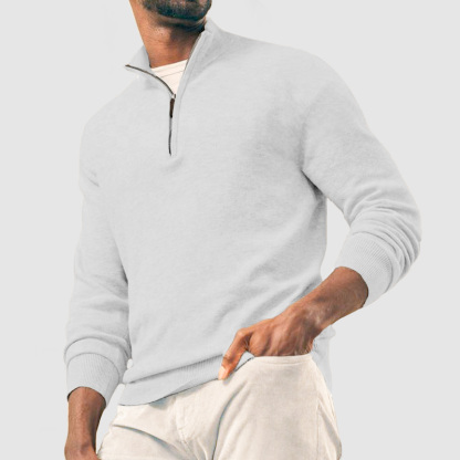 Men's Casual Basic Zipper Pullover Cashmere Sweater ( NEW )-tidenox