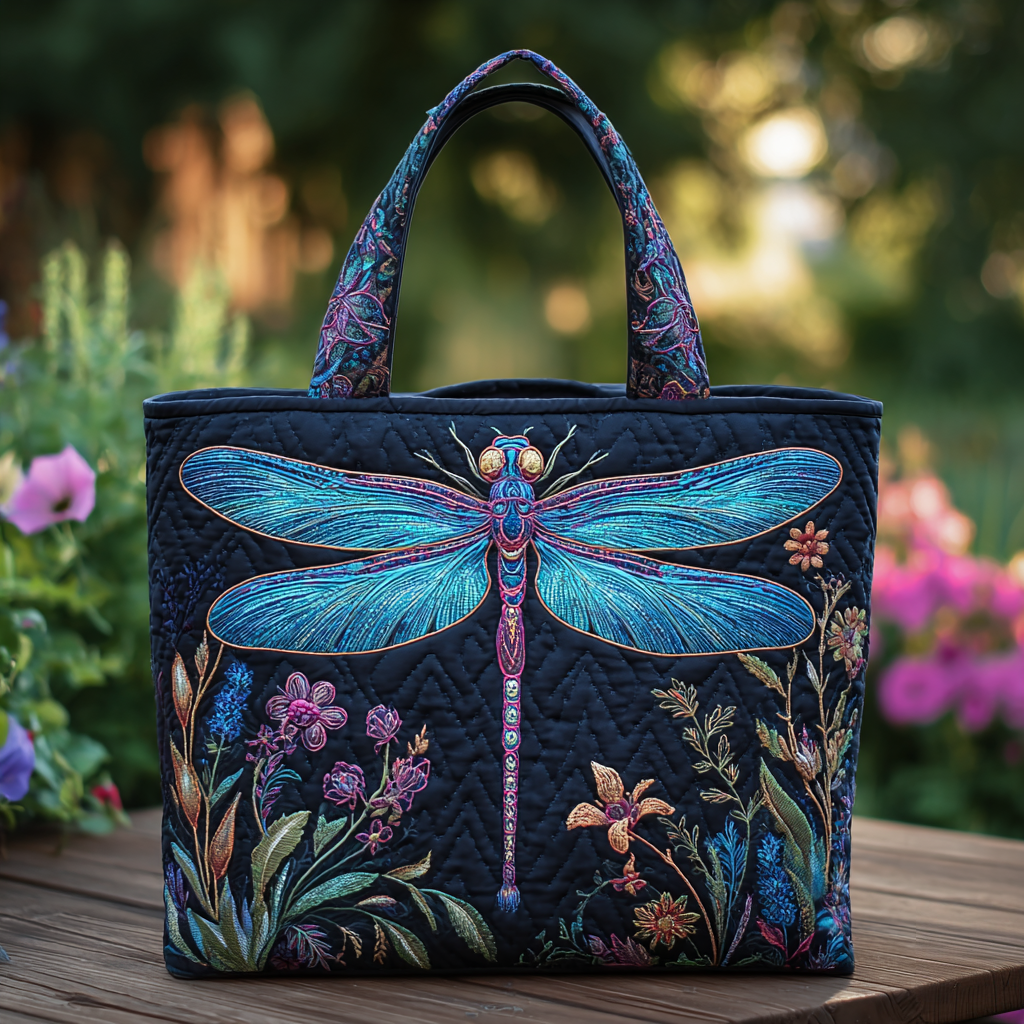 Dragonfly Dance Quilted Tote Bag NCU0DK8692-tidenox