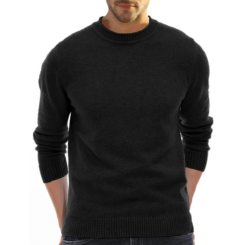 Men's Long Sleeve Crew Neck Sweater Soft Casual Sweater Men's Classic Sweater-tidenox