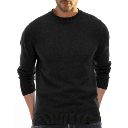 Men's Long Sleeve Crew Neck Sweater Soft Casual Sweater Men's Classic Sweater-tidenox