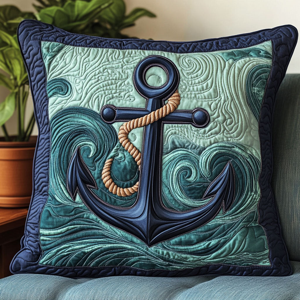 Nautical Anchor CW2406035CL Quilt Pillow Case-tidenox
