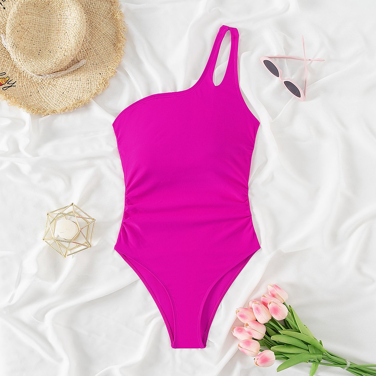 🩱One Shoulder One Piece Swimsuit🏖️-tidenox
