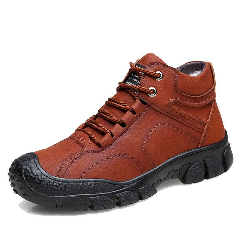 Men Orthopedic Snow Boots Plush Outdoor Ankle Winter Shoes-tidenox
