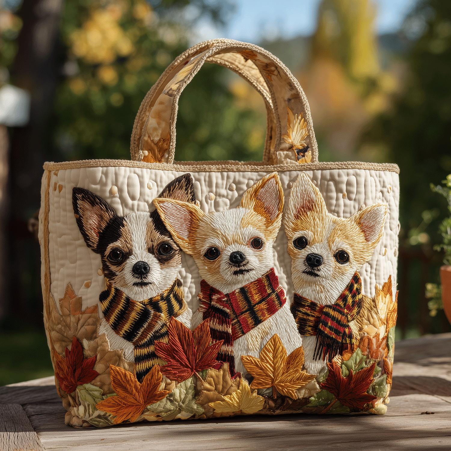 Cozy Chihuahua Quilted Tote Bag NCU0TH2781-tidenox