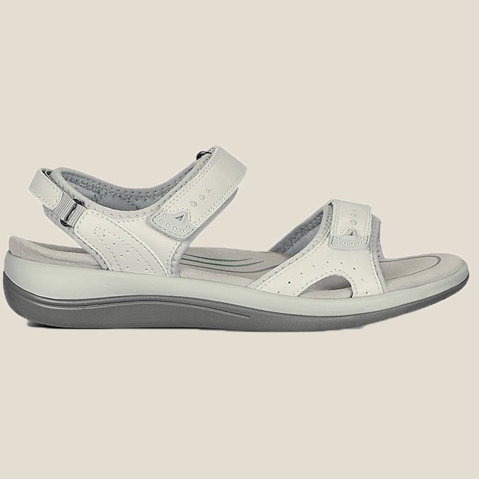 Last Day 70% OFF - Women's Casual Comfortable Leather Arch Support Flat Open Toe Velcro Sandals-tidenox