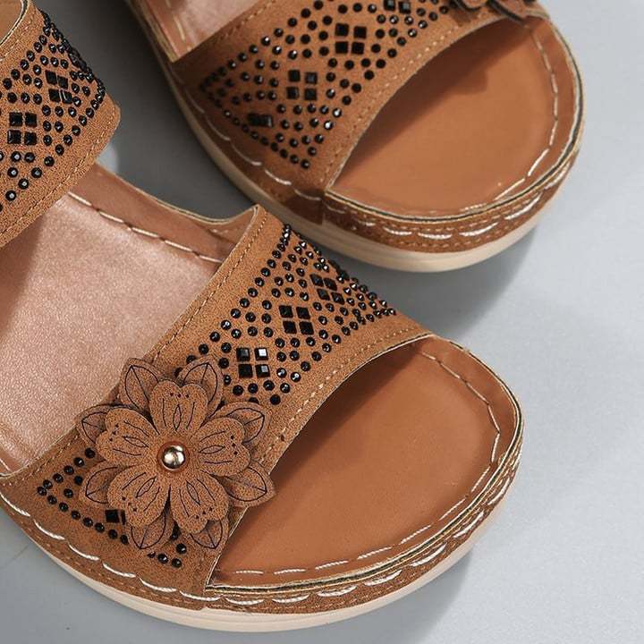🔥Last Day Promotion 50% OFF - Floral Wedge Platform Orthopedic Sandals-tidenox