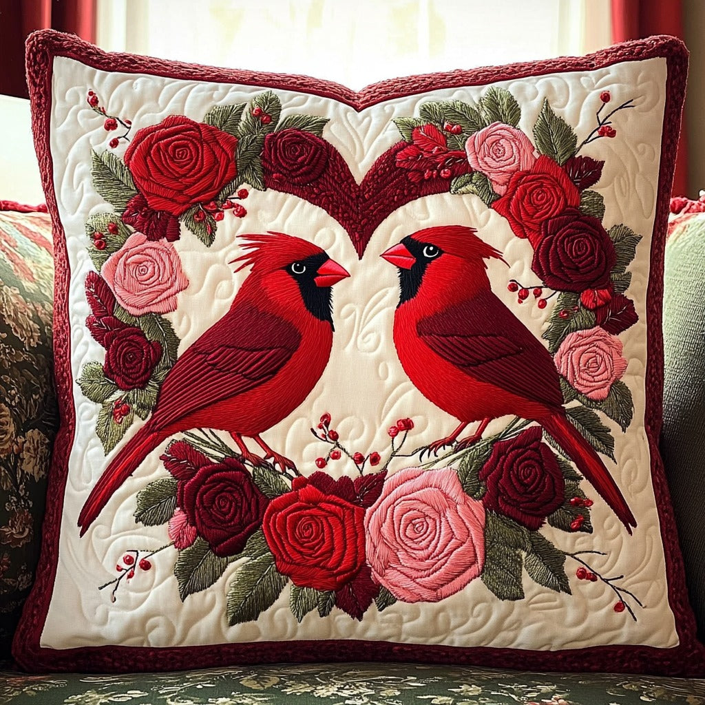 Rose And Cardinals XR1711009CL Quilt Pillow Case-tidenox