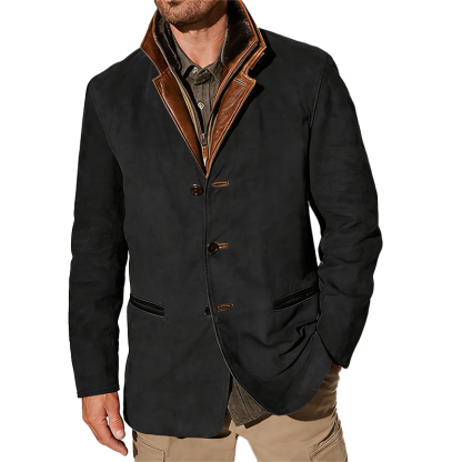 ⏰Promotion 50% OFF -Men's Vintage Mid-Length Leather Jacket