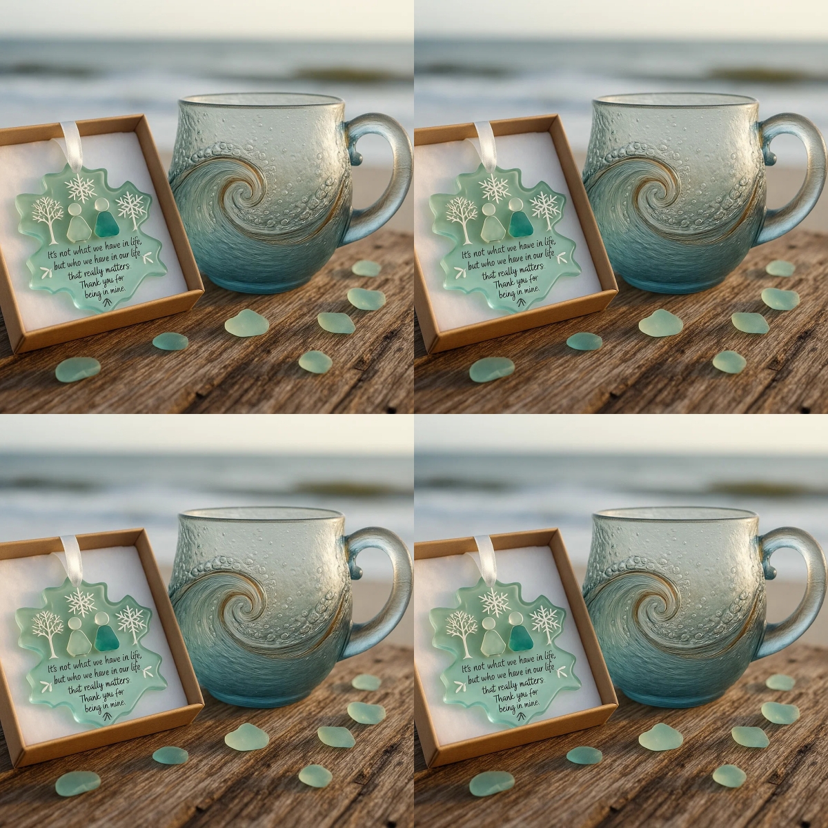 🎄Christmas Best Gifts🔥 Unique Handcrafted Sea Glass Ocean Wave Mug🎁Bring the Calm of the Ocean to Your Morning-tidenox