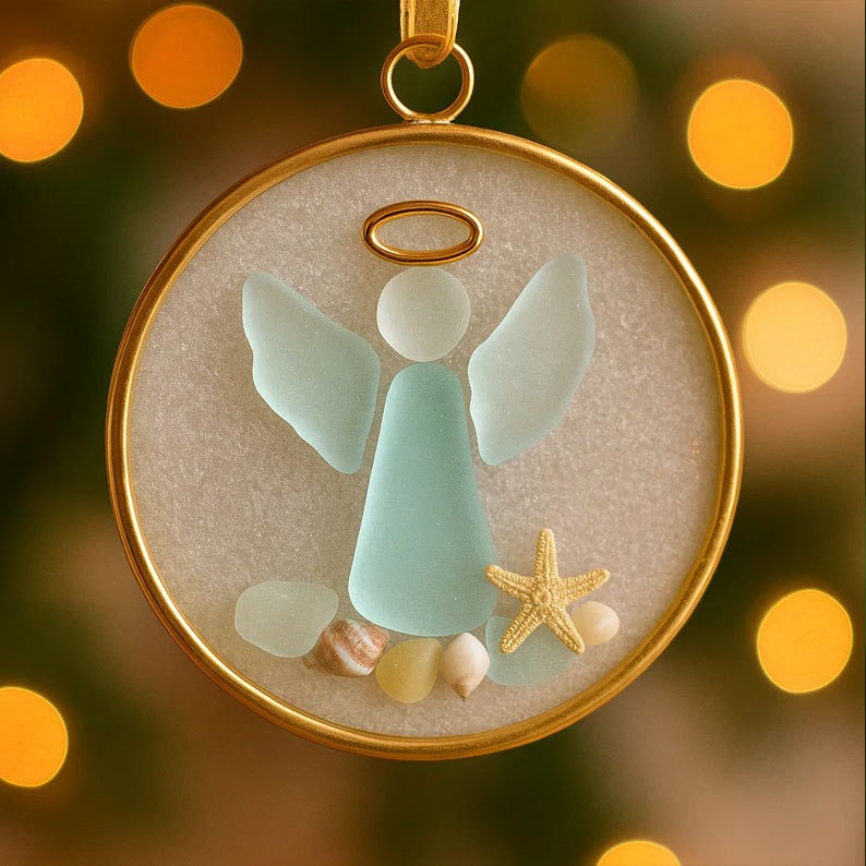 Sea Glass Angel Ornament-tidenox