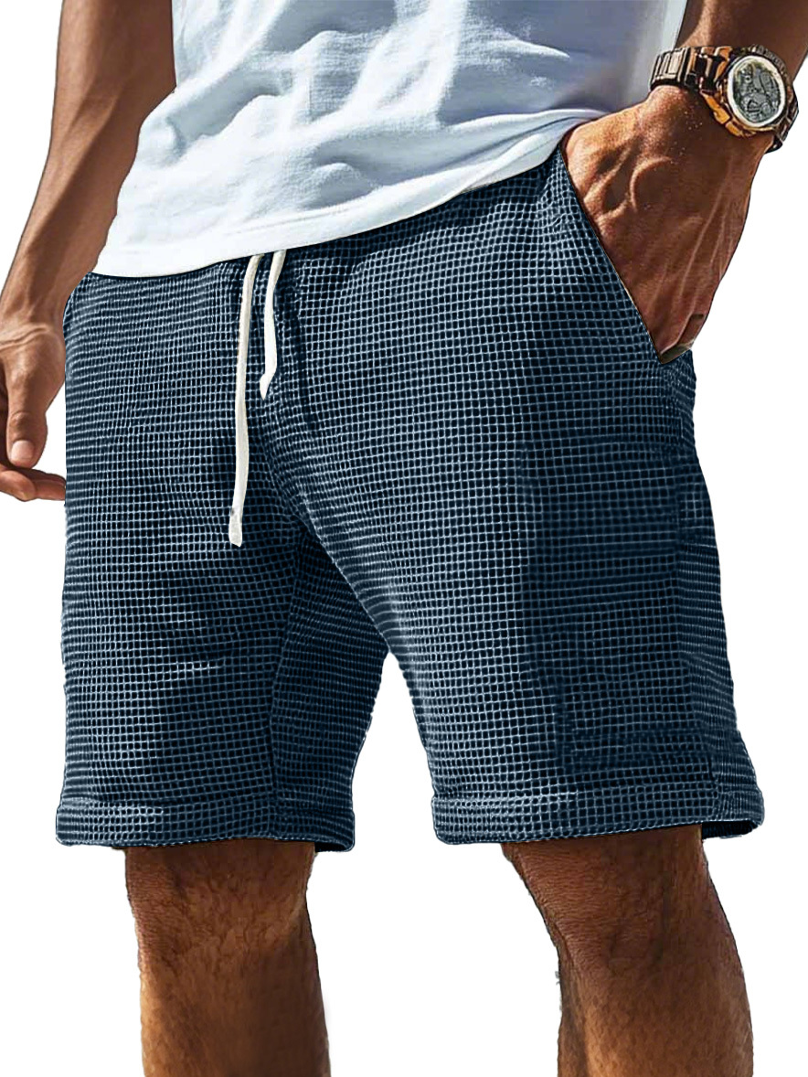 Men's Everyday Waffle Drawstring Comfort Shorts-tidenox