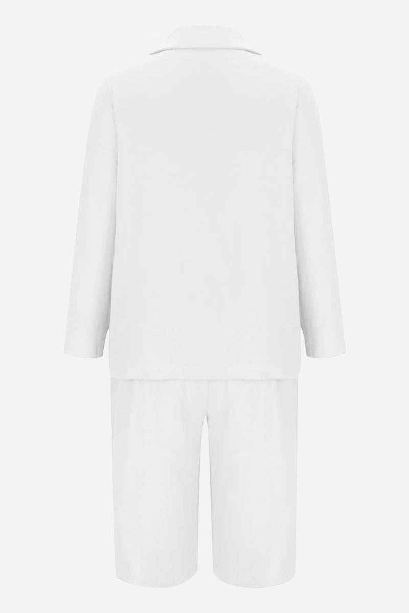 Blazer and High-Waisted Shorts Two-Piece Set-tidenox